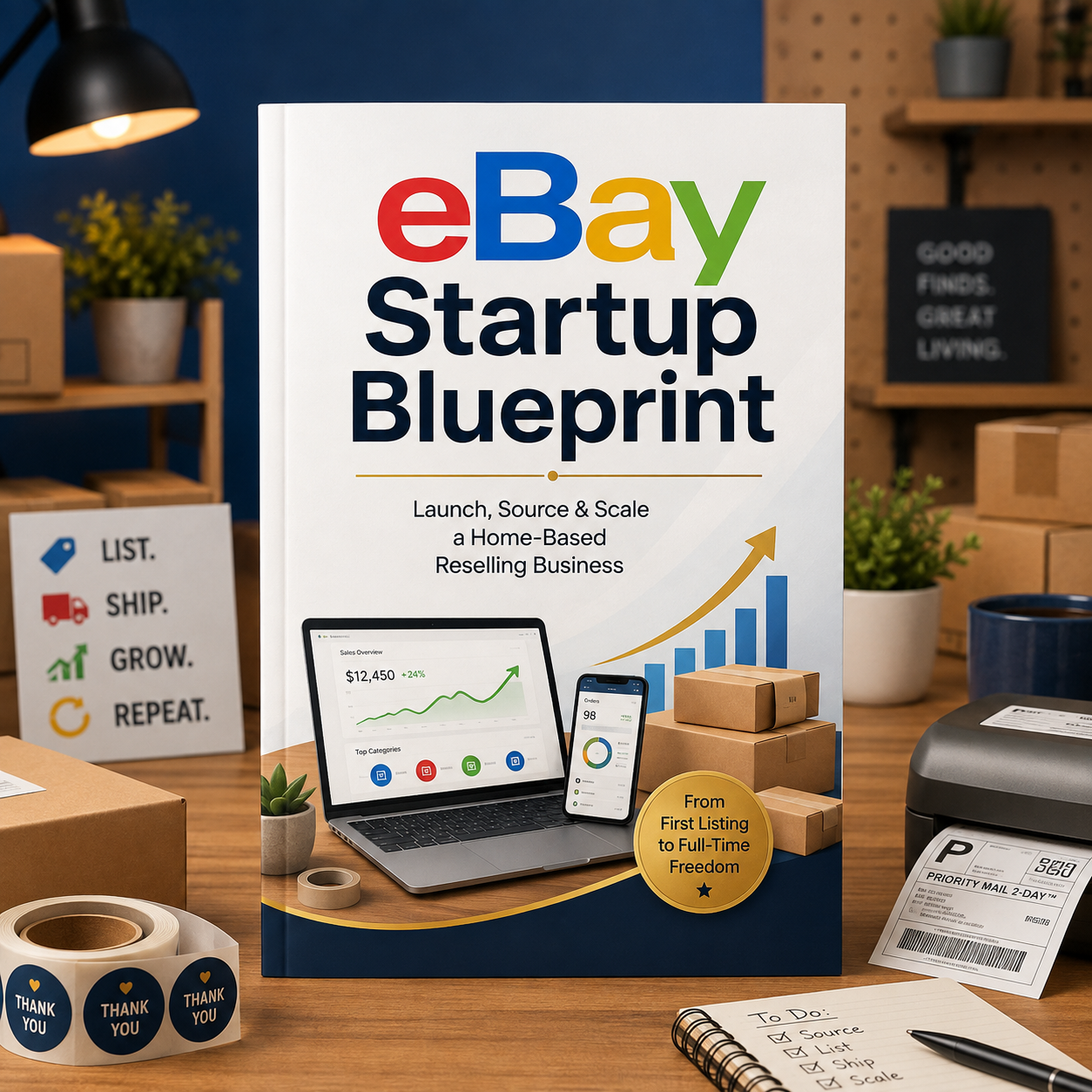 eBay Startup Blueprint: Complete Beginner's Guide to Launching a Profitable Home-Based Reselling Business, Sourcing Products, and Scaling Sales Successfully
