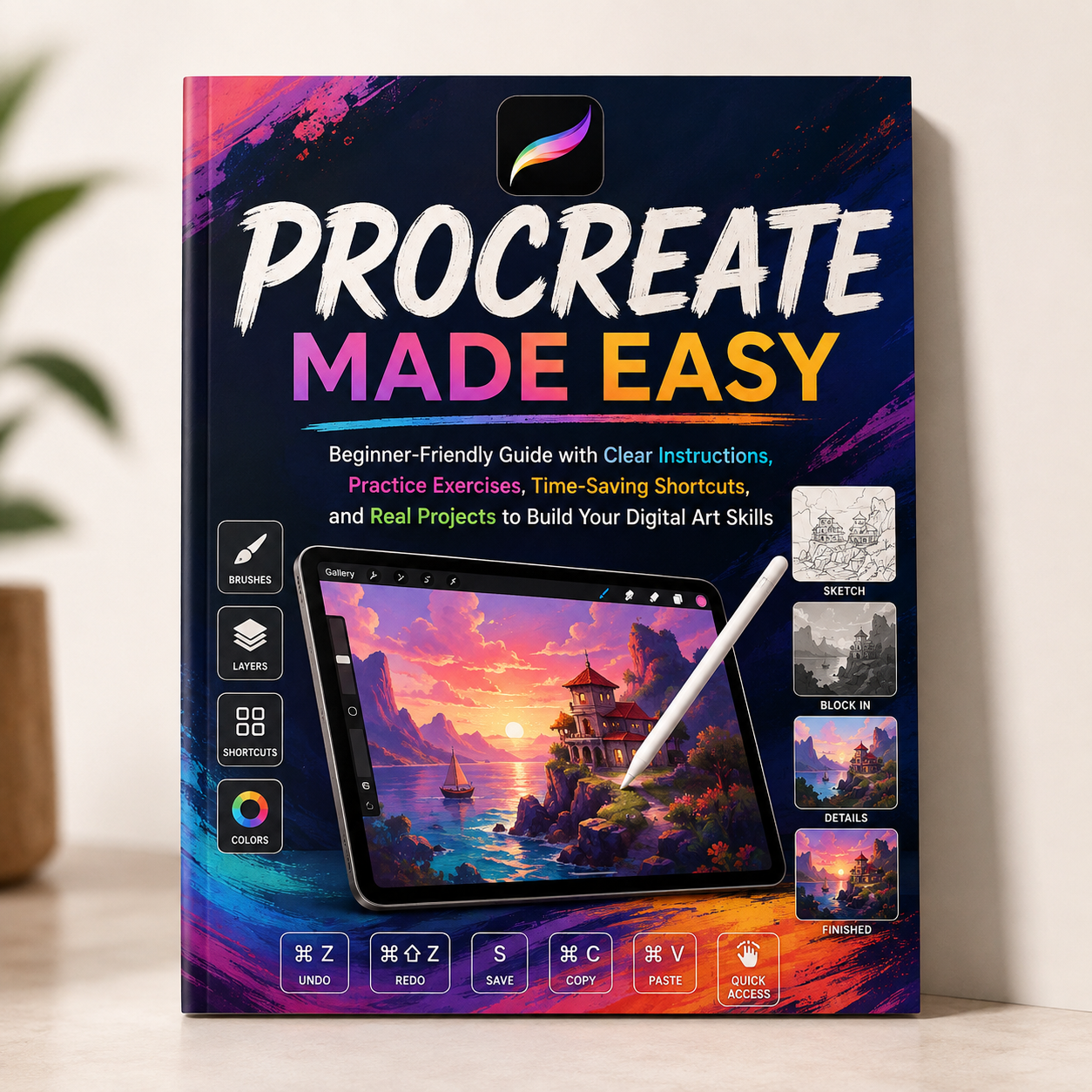 Procreate Made Easy: Beginner-Friendly Guide with Clear Instructions, Practice Exercises, Time-Saving Shortcuts, and Real Projects to Build Your Digital Art Skills